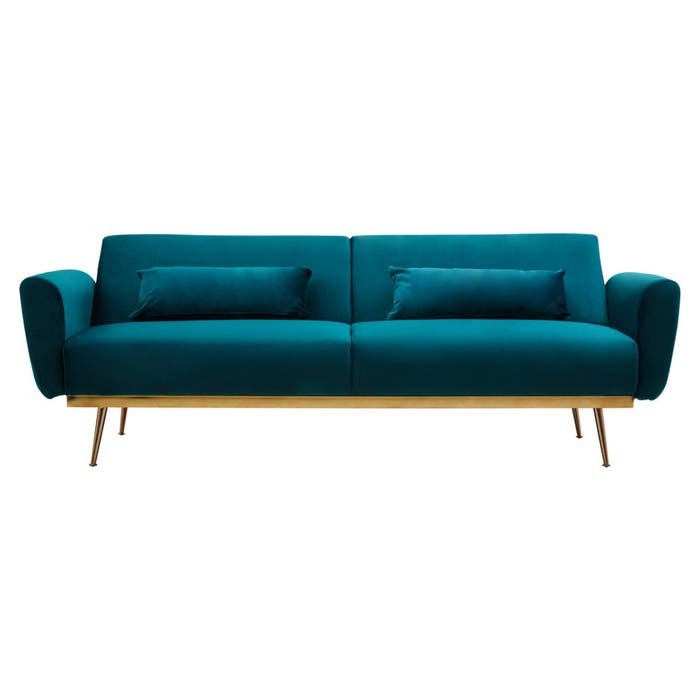 Adelaide Sofa Bed – Blue-Green Velvet