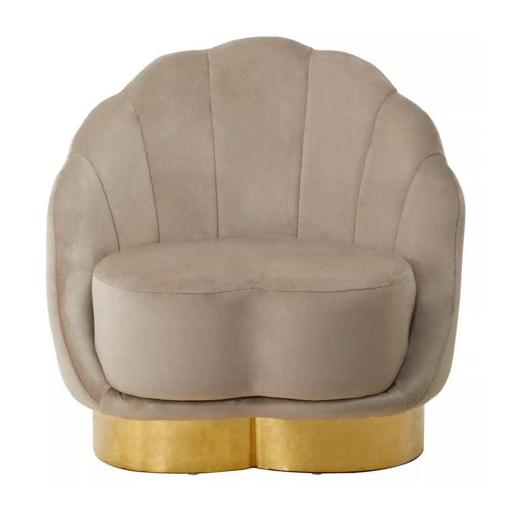 Adelynn Clamshell Chair – Mink Velvet