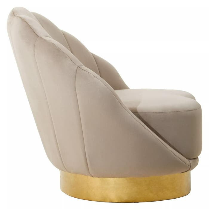 Adelynn Clamshell Chair – Mink Velvet