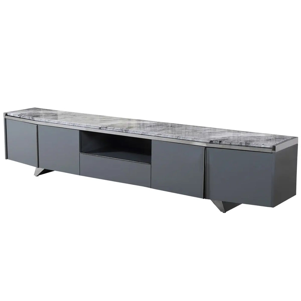 Aldrich Media Unit with Grey Marble Top