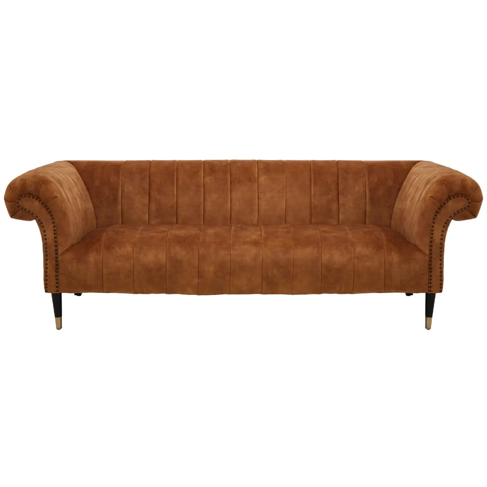 Annette 3-Seater Sofa – Gold Velvet