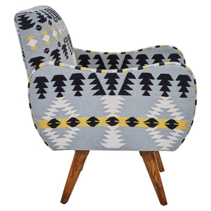 Ashlynn Geometric Armchair – Grey and Yellow