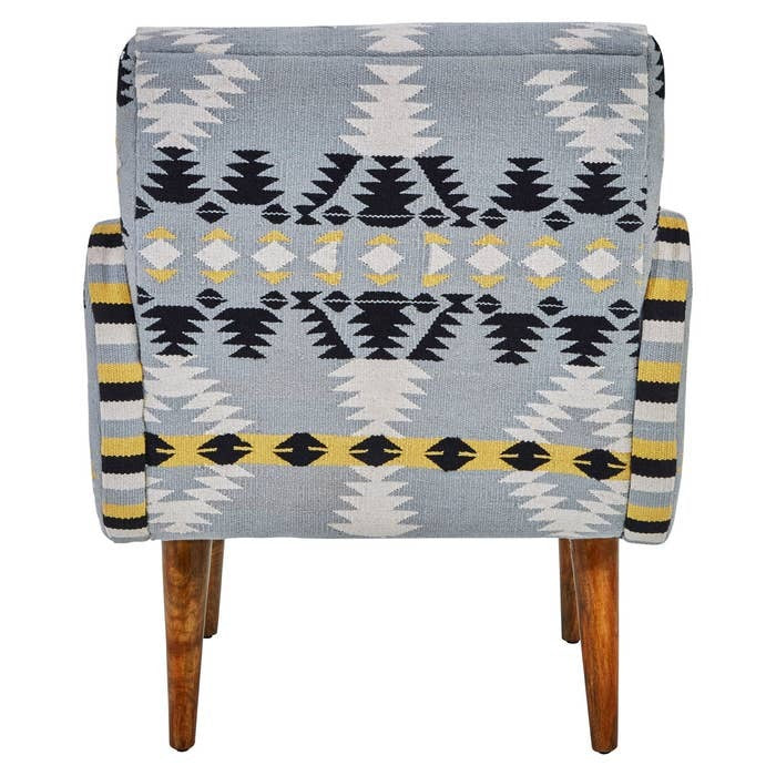 Ashlynn Geometric Armchair – Grey and Yellow