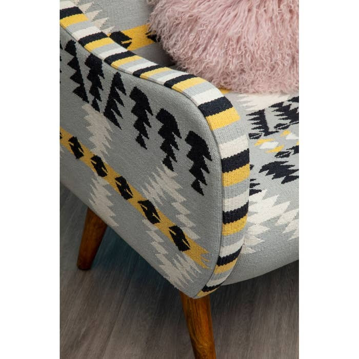 Ashlynn Geometric Armchair – Grey and Yellow