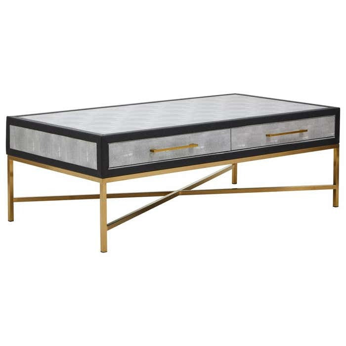 Aurelius Coffee Table in Grey Shagreen