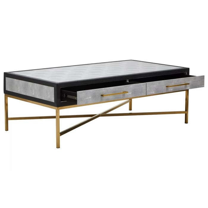 Aurelius Coffee Table in Grey Shagreen