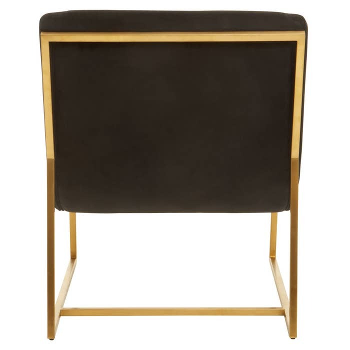 Axel Curved Cocktail Chair – Black Velvet and Gold Metal