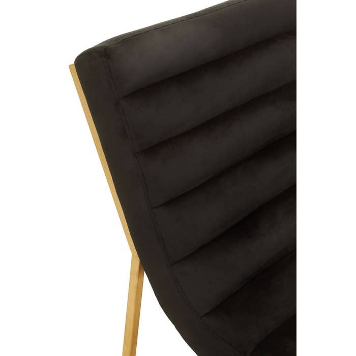 Axel Curved Cocktail Chair – Black Velvet and Gold Metal