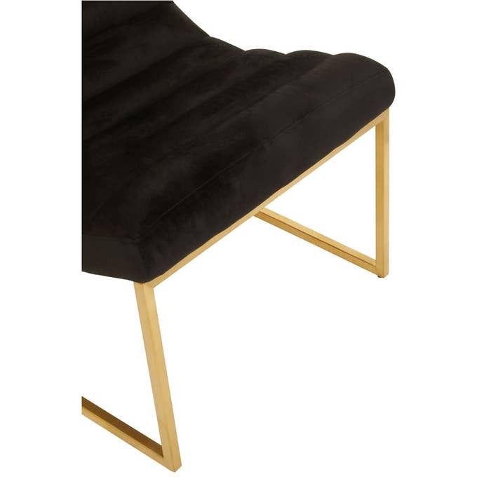 Axel Curved Cocktail Chair – Black Velvet and Gold Metal