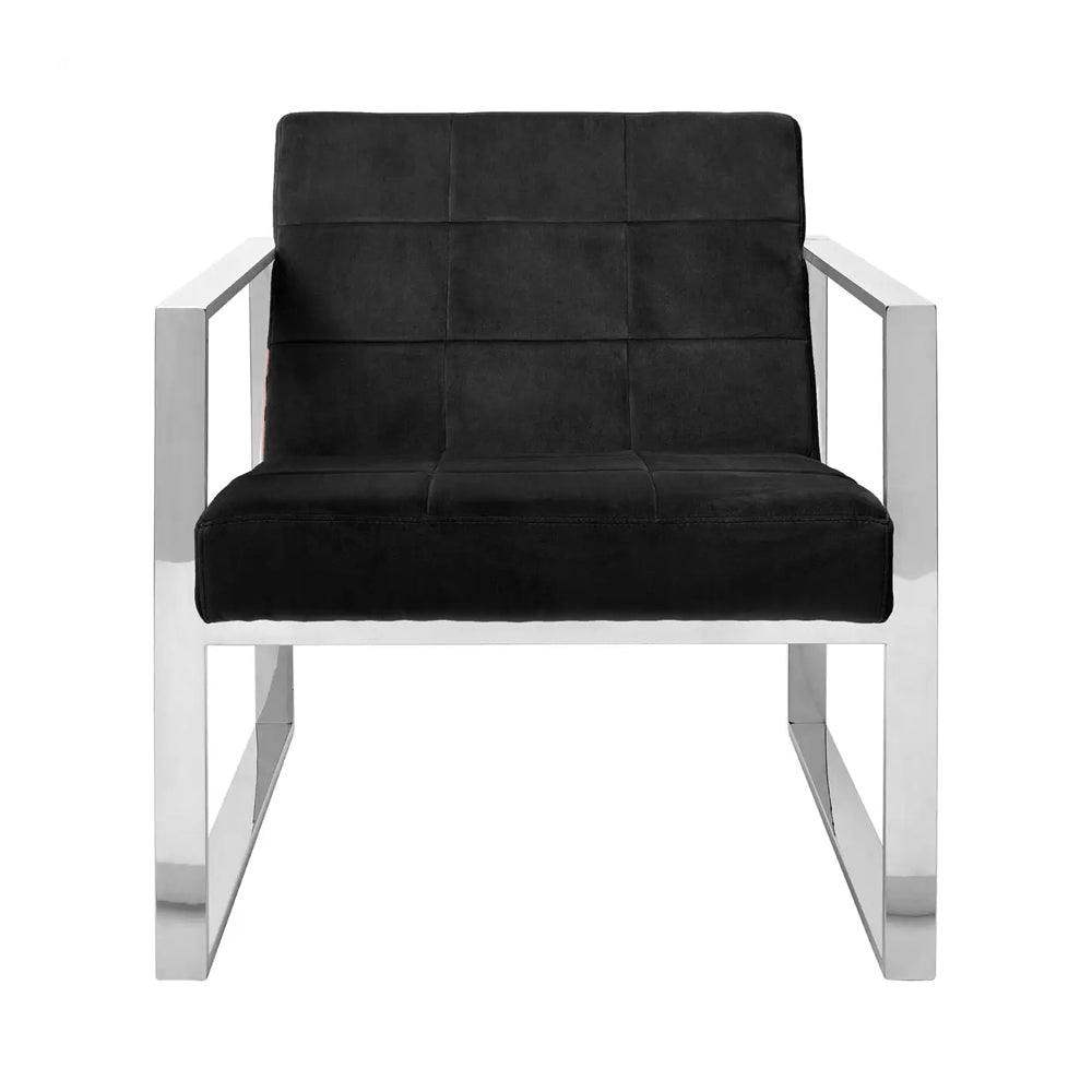 Axel Cocktail Chair – Black Velvet and Polished Metal