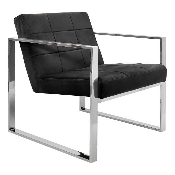 Axel Cocktail Chair – Black Velvet and Polished Metal