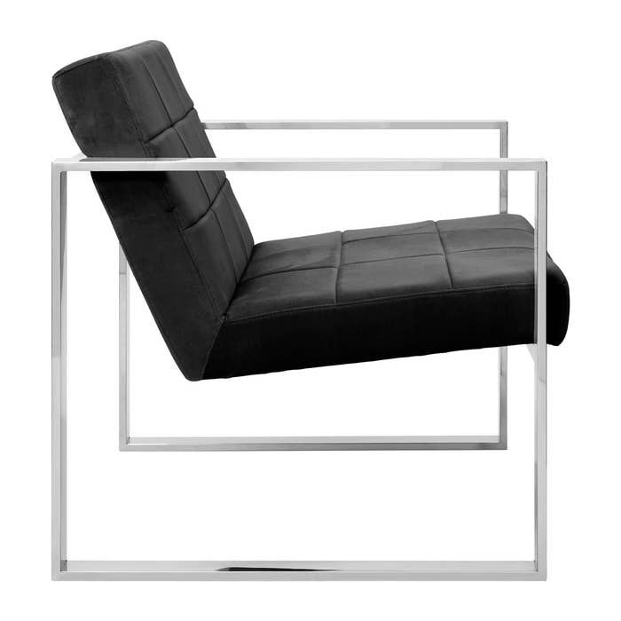 Axel Cocktail Chair – Black Velvet and Polished Metal