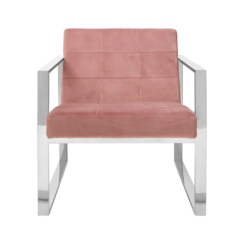 Axel Cocktail Chair – Pink Velvet and Polished Metal