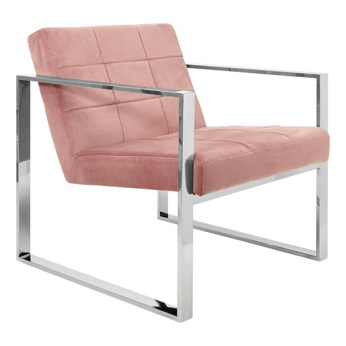 Axel Cocktail Chair – Pink Velvet and Polished Metal