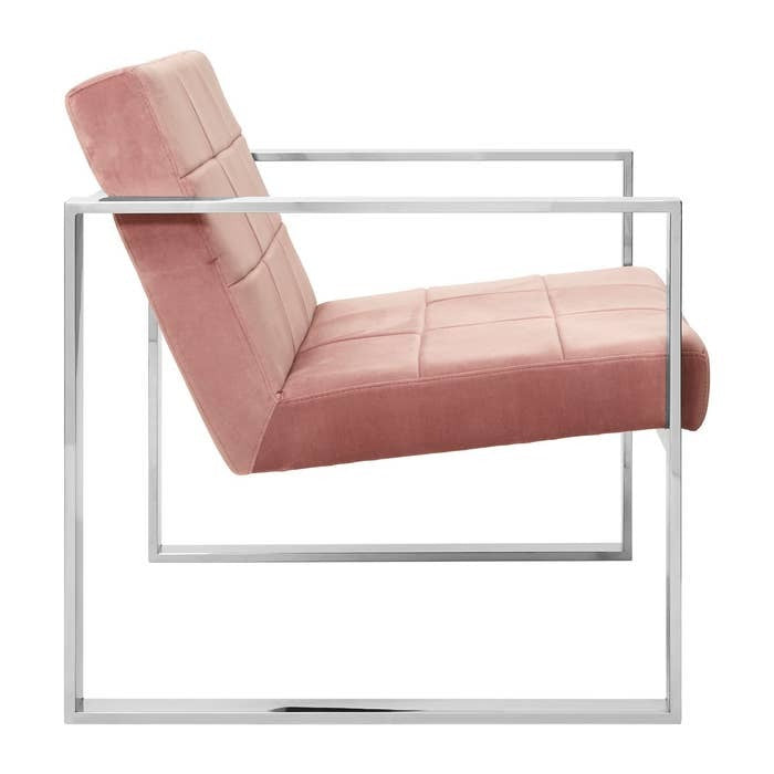 Axel Cocktail Chair – Pink Velvet and Polished Metal