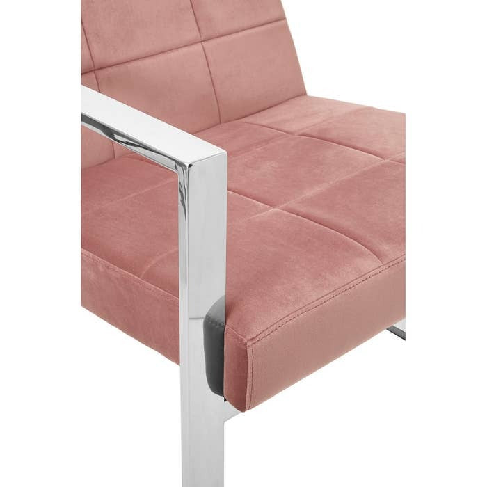 Axel Cocktail Chair – Pink Velvet and Polished Metal