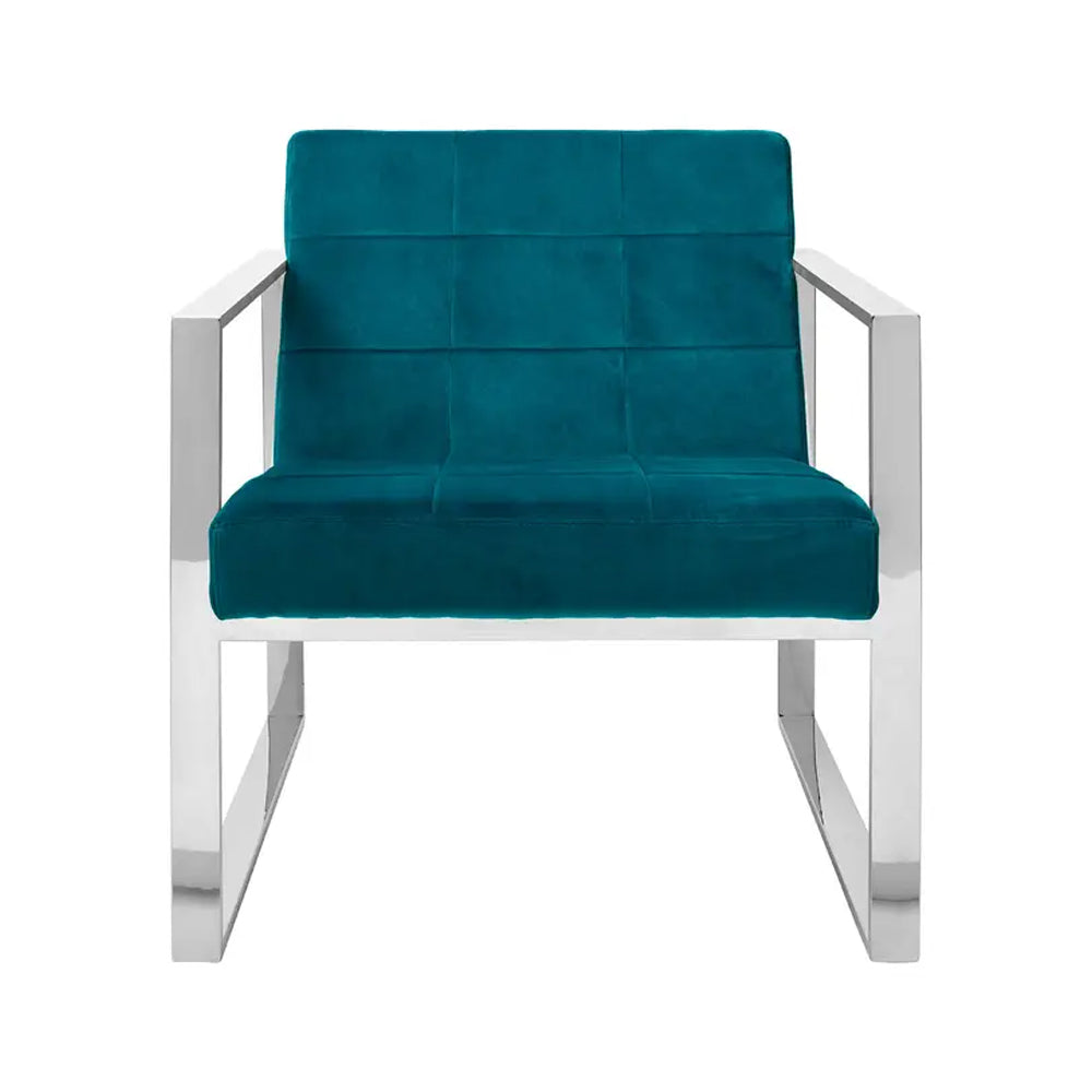 Axel Cocktail Chair – Teal Velvet and Polished Metal