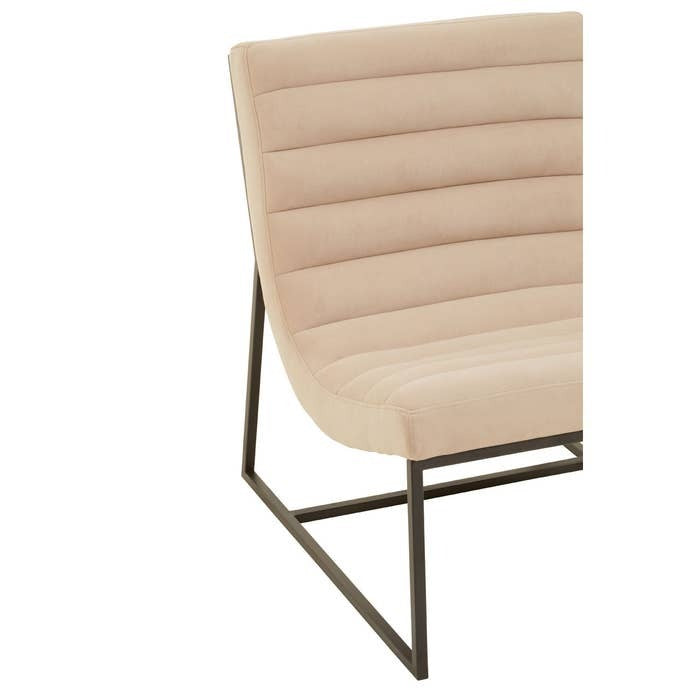 Axel Curved Cocktail Chair – Ivory Velvet and Black Metal