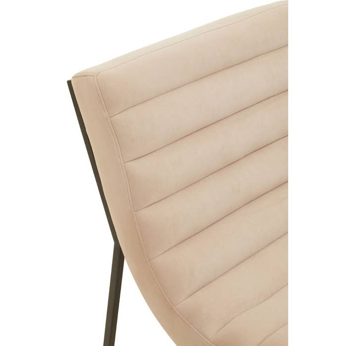 Axel Curved Cocktail Chair – Ivory Velvet and Black Metal