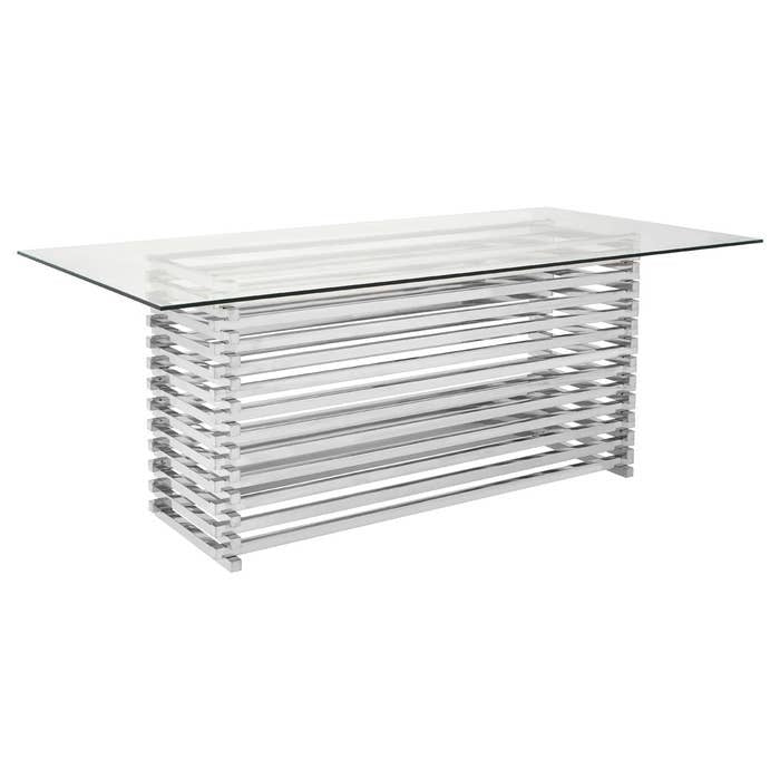 Axel Dining Table – Polished Stainless Steel