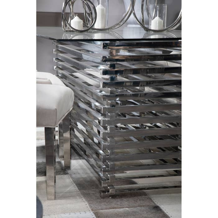 Axel Dining Table – Polished Stainless Steel