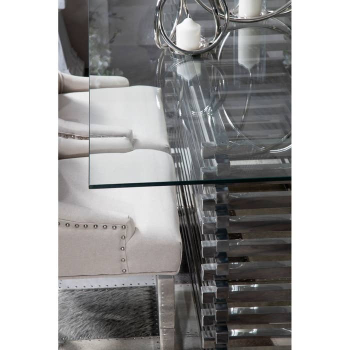 Axel Dining Table – Polished Stainless Steel