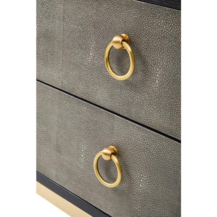 Azra Bedside Table – Grey Shagreen