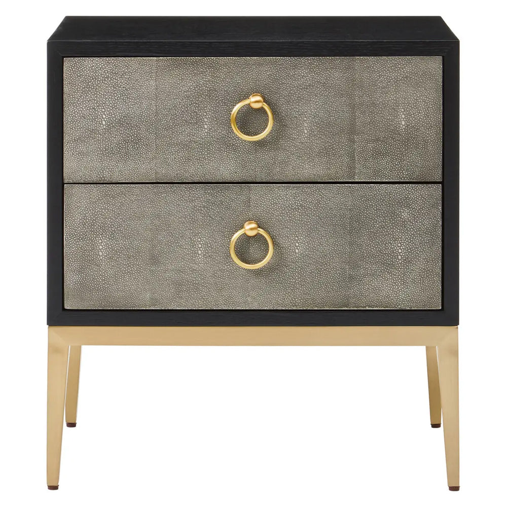 Azra Bedside Table – Grey Shagreen