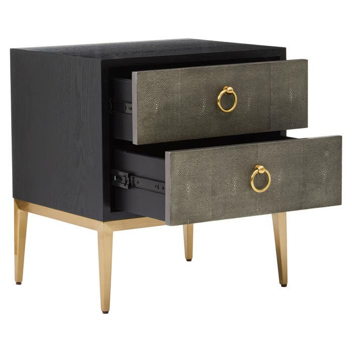 Azra Bedside Table – Grey Shagreen