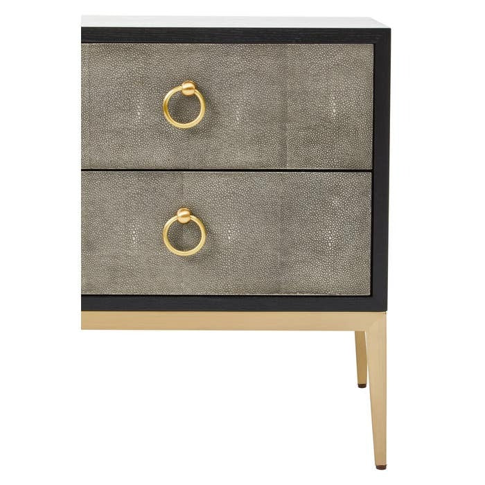 Azra Bedside Table – Grey Shagreen