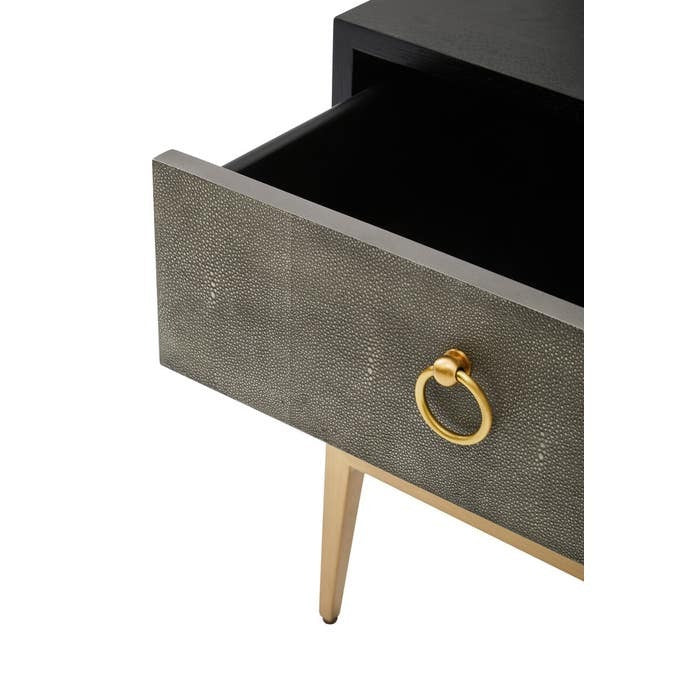 Azra Bedside Table – Grey Shagreen