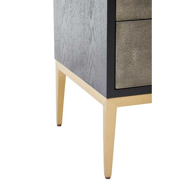 Azra Bedside Table – Grey Shagreen