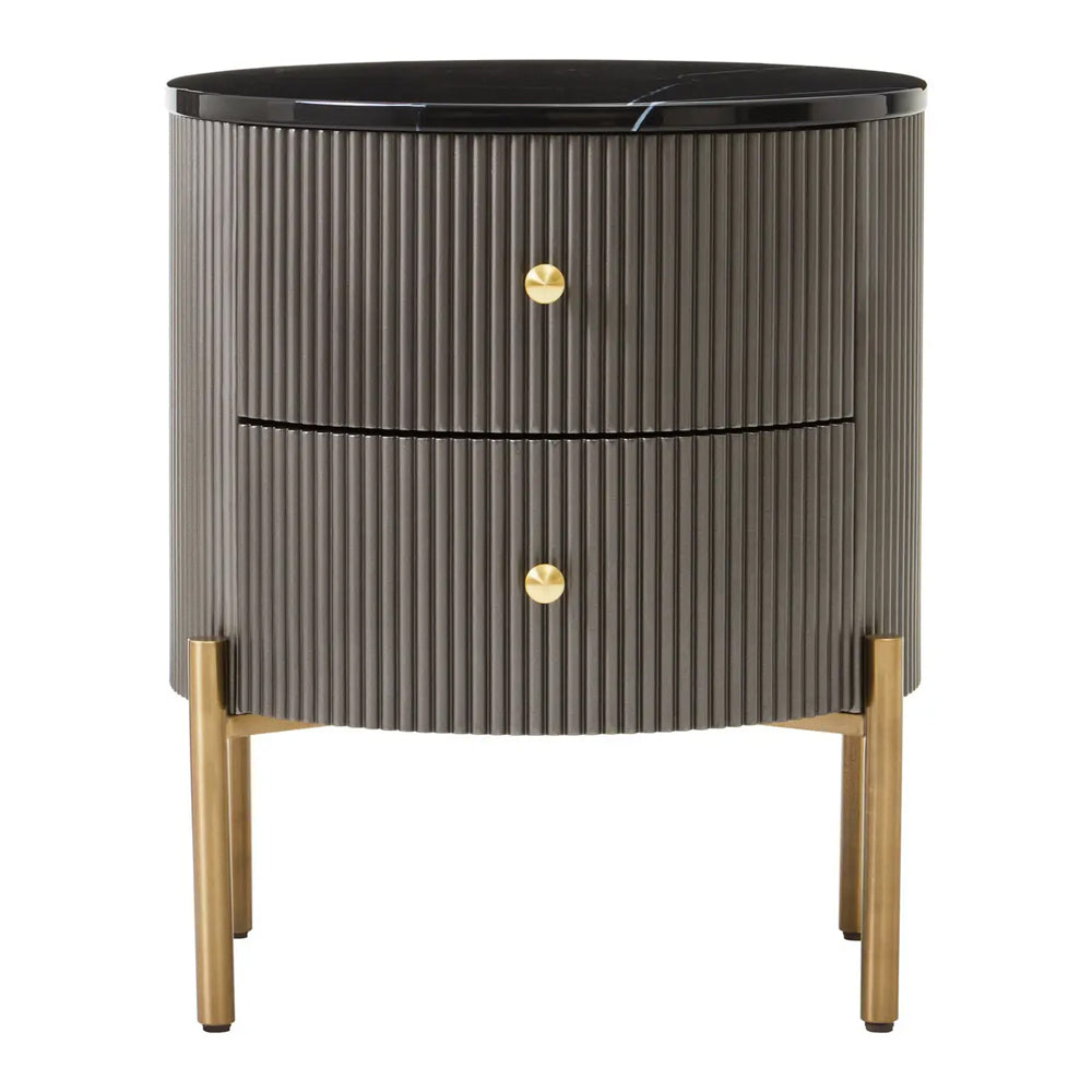 Beckett Bedside Table – Black Marble