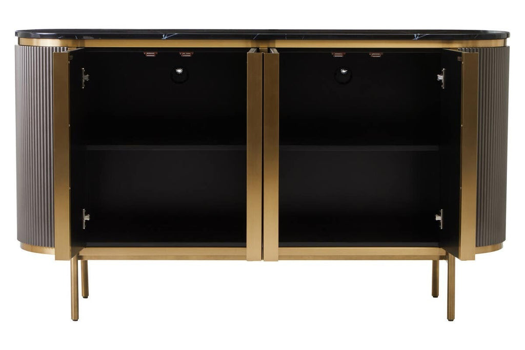 Beckett 4 Door Sideboard – Black Marble