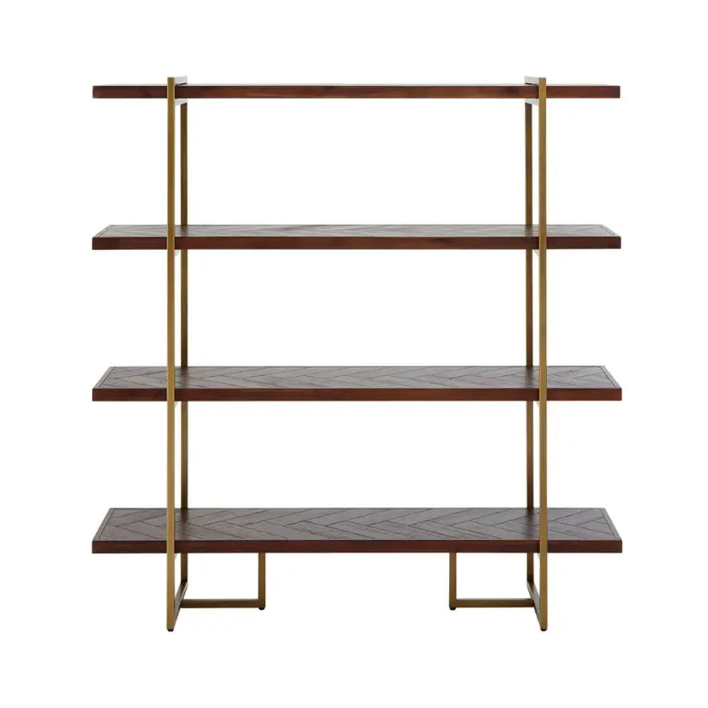 Brielle Bookcase in Herringbone Acacia Wood