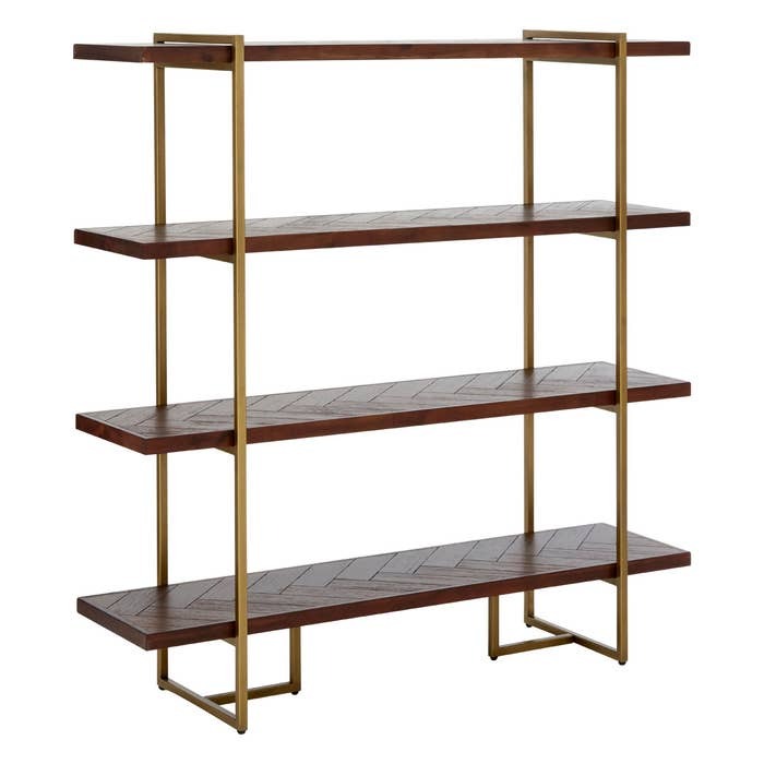 Brielle Bookcase in Herringbone Acacia Wood