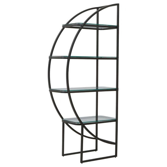 Caterina Left Half-moon Shelving Unit – Black Finish