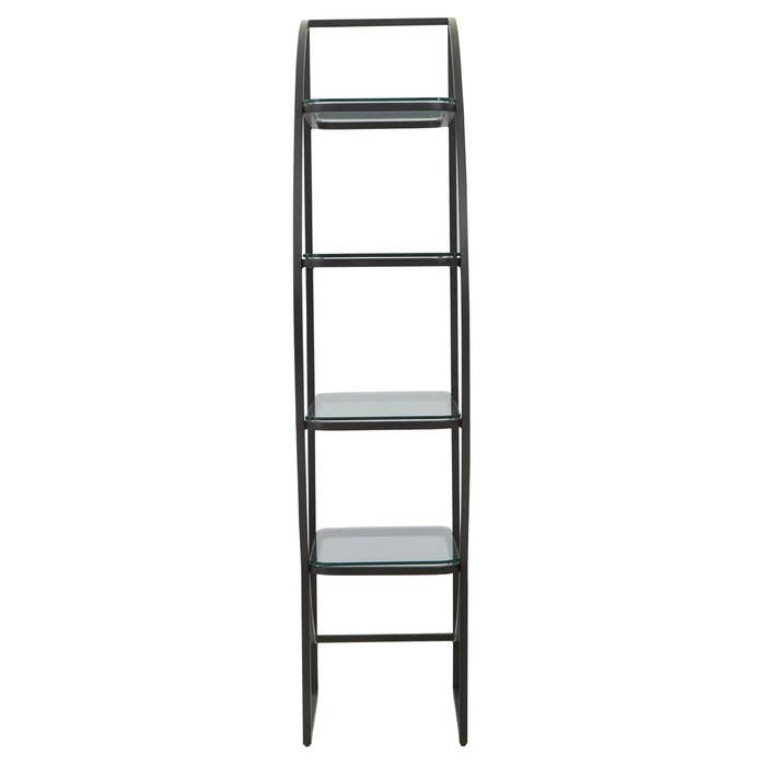 Caterina Left Half-moon Shelving Unit – Black Finish