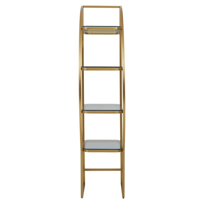 Caterina Left Half-moon Shelving Unit – Gold Finish