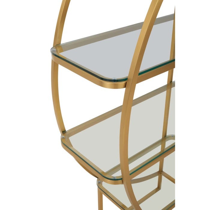 Caterina Left Half-moon Shelving Unit – Gold Finish