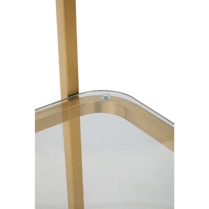 Caterina Left Half-moon Shelving Unit – Gold Finish