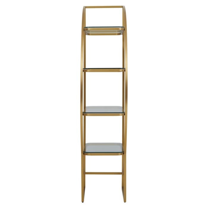 Caterina Right Half-moon Shelving Unit – Gold Finish