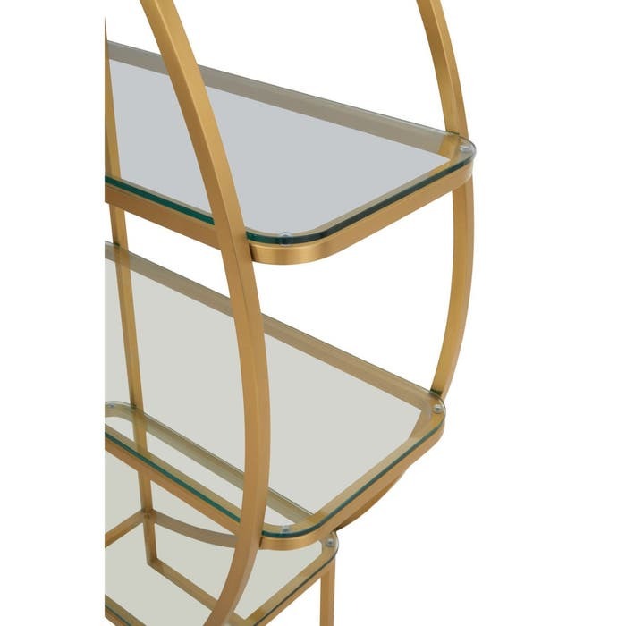 Caterina Right Half-moon Shelving Unit – Gold Finish