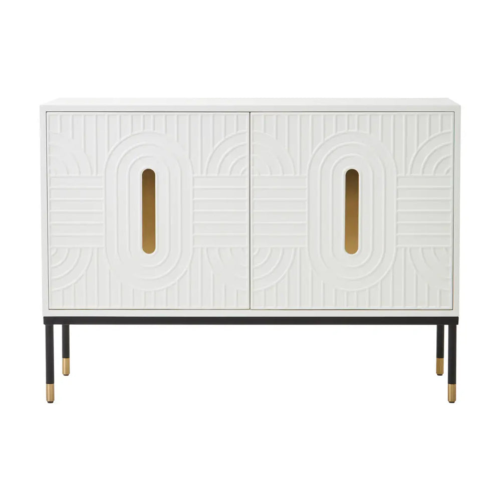 Cavan Geometric Sideboard – Off-white