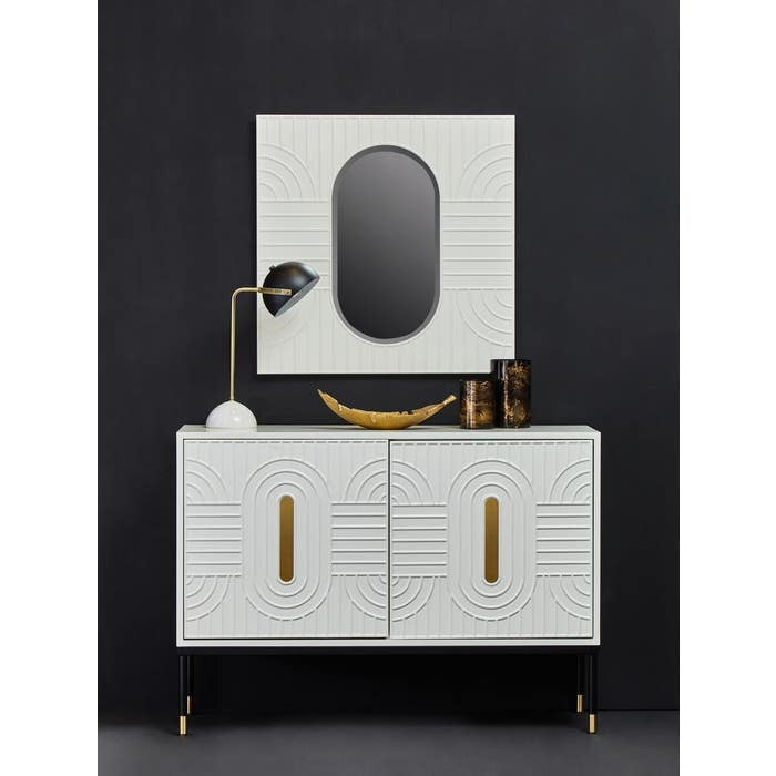 Cavan Geometric Sideboard – Off-white