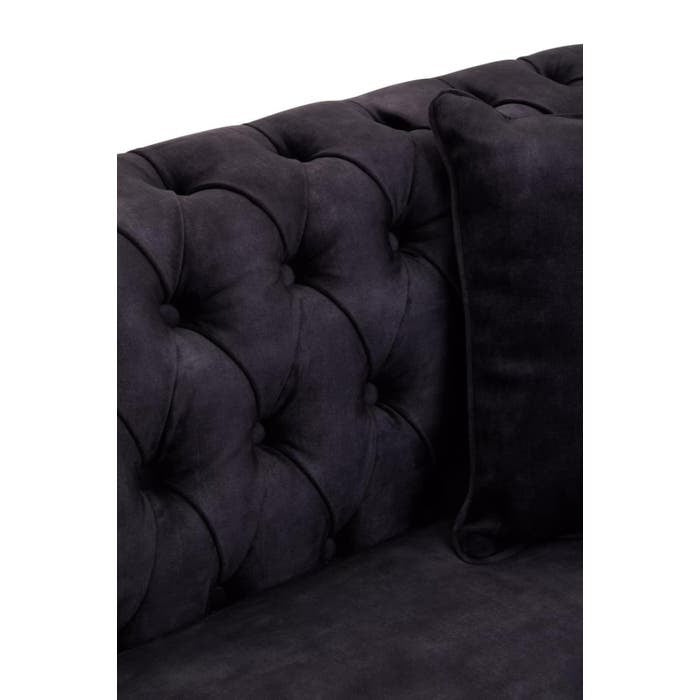 Cecilia Three Seat Sofa in Dark Grey Velvet