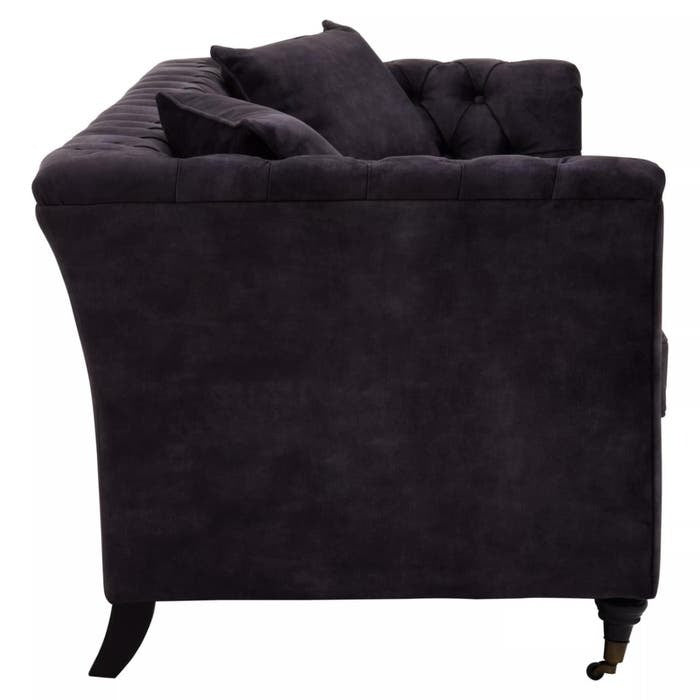 Cecilia Three Seat Sofa in Dark Grey Velvet