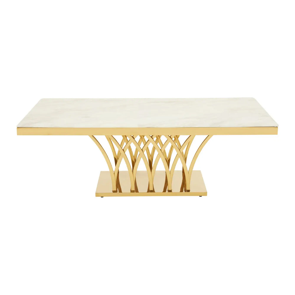 Celeste Coffee Table – White and Gold