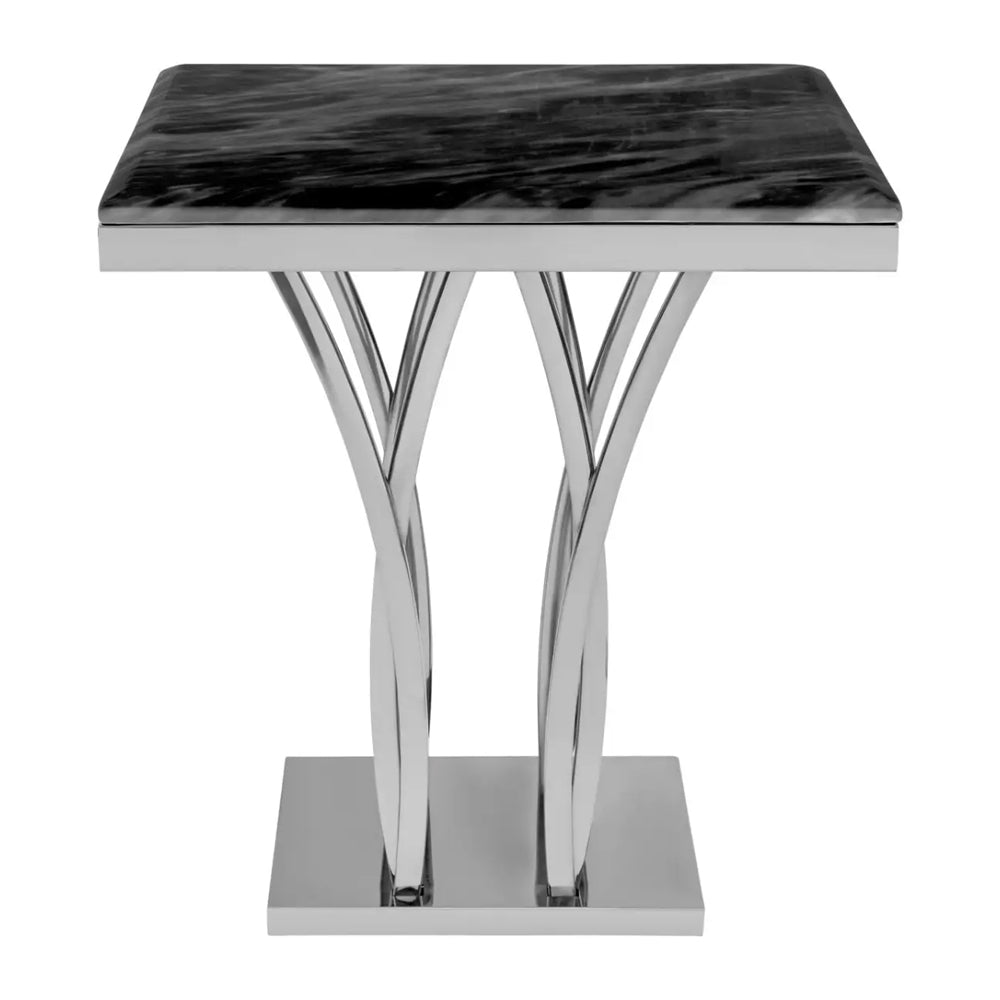 Celeste Side Table – Black and Silver