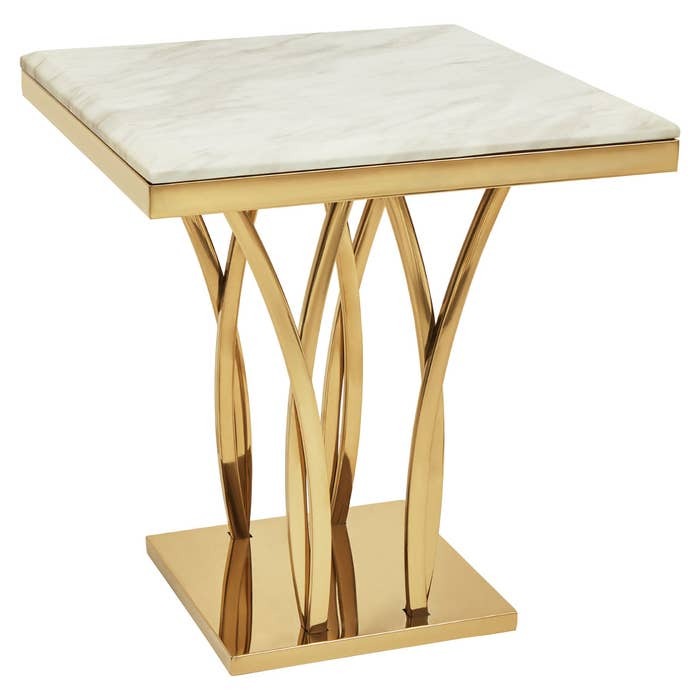 Celeste Side Table – White and Gold